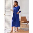 thumbnail image 4 of Ekouaer Robe for Women Zipper front Robes 3/4 Sleeve House Dress with Pockets Full Length Nightgown Housecoat, 4 of 6