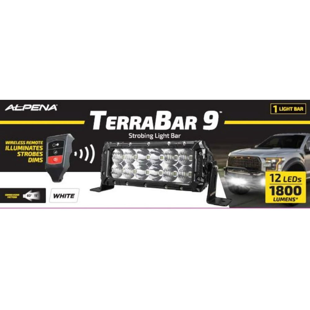 Alpena Terrabar 9" LED Light Bar with Wireless Remote Control Walmart