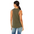 thumbnail image 2 of Bella Canvas Womens Flowy Scoop Blended Muscle Tank, M, Heather Olive, 2 of 3
