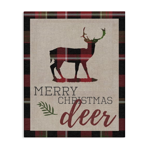 Stupell Industries Traditional Merry Christmas Deer Canvas Art, 16 x 20, by Lil' Rue