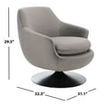 thumbnail image 3 of SAFAVIEH Couture Citine Modern Velvet Solid Swivel Accent Chair, Dark Grey/Black, 3 of 11
