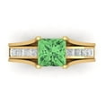 thumbnail image 2 of Clara Pucci 14K Yellow Gold 2.28 Simulated Green Diamond Engraveable Engagement Ring + Wedding Band Set, 2 of 7