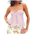thumbnail image 2 of HUANBAI Women Tube Top Summer Off Shoulder Strapless Top Elegant Bandeau Top Off Shoulder Top Soft Camisole Sleeveless, 2 of 5