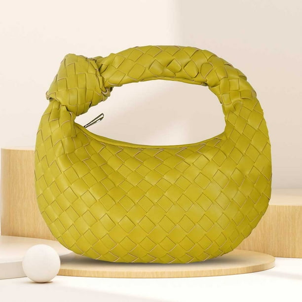 Bolso de hombro anudado para mujer, bolso de mano trenzado de cuero PU, bolso elegante para chica