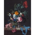 thumbnail image 3 of Willem van Aelst 15x18 Black Modern Framed Museum Art Print Titled - Flower Still Life with a Timepiece (1663), 3 of 5