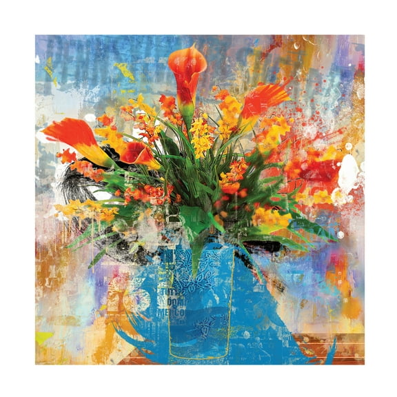 Canvas Wall Art - Porter Hastings 'Urban Bouquet 9' Wall Art for Living Room, Bedroom, or Office Décor by Trademark Fine Art - 14 x 14 Inches