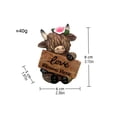 thumbnail image 2 of Highland Cow Figurine Highland Cow Bathroom Decor Cute Resin Scottish Cow Statue Rustic Farmhouse Ornament for Home Garden Kitchen Office Living Room Tiered Tray Table Decor, 2 of 5