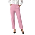thumbnail image 2 of Ninixx Womens Straight Leg Business Casual Slacks Elastic Waist Dressy Trousers with Pockets Work Office Outfits for Daily Wear, 2 of 5