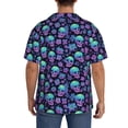thumbnail image 3 of KLL Skull daisy Gradient Print Men's Shirt Short Sleeve Button Down Summer Cuba Beach Shirts- Medium, 3 of 5