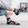 thumbnail image 2 of Fuzoiu Colorful Flowers Print Adult Socks, Crew Moisture-wicking Socks, Unisex Cushion Crew Socks,Casual Sports Ankle Socks, 2 of 7