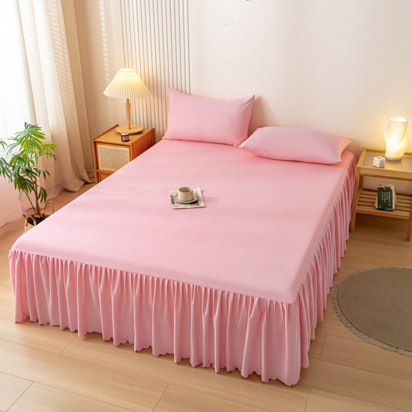 Bed Skirt Queen Size Ruffled Bed Skirt with Split Corners, Queen Bed Skirt Drop, Queen Size Bed Skirt, for Ruffled Bed Skirt with Split Corners, Bed Skirt Queen Size