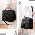thumbnail image 2 of Lonchera Térmica con Doble Compartimento para Hombres, Mujeres, Bolsa de Almuerzo Reutilizable de Doble Compartimento con Viajes, Picnic, Trabajo, Impermeable y Térmica (BLACK), 2 of 4