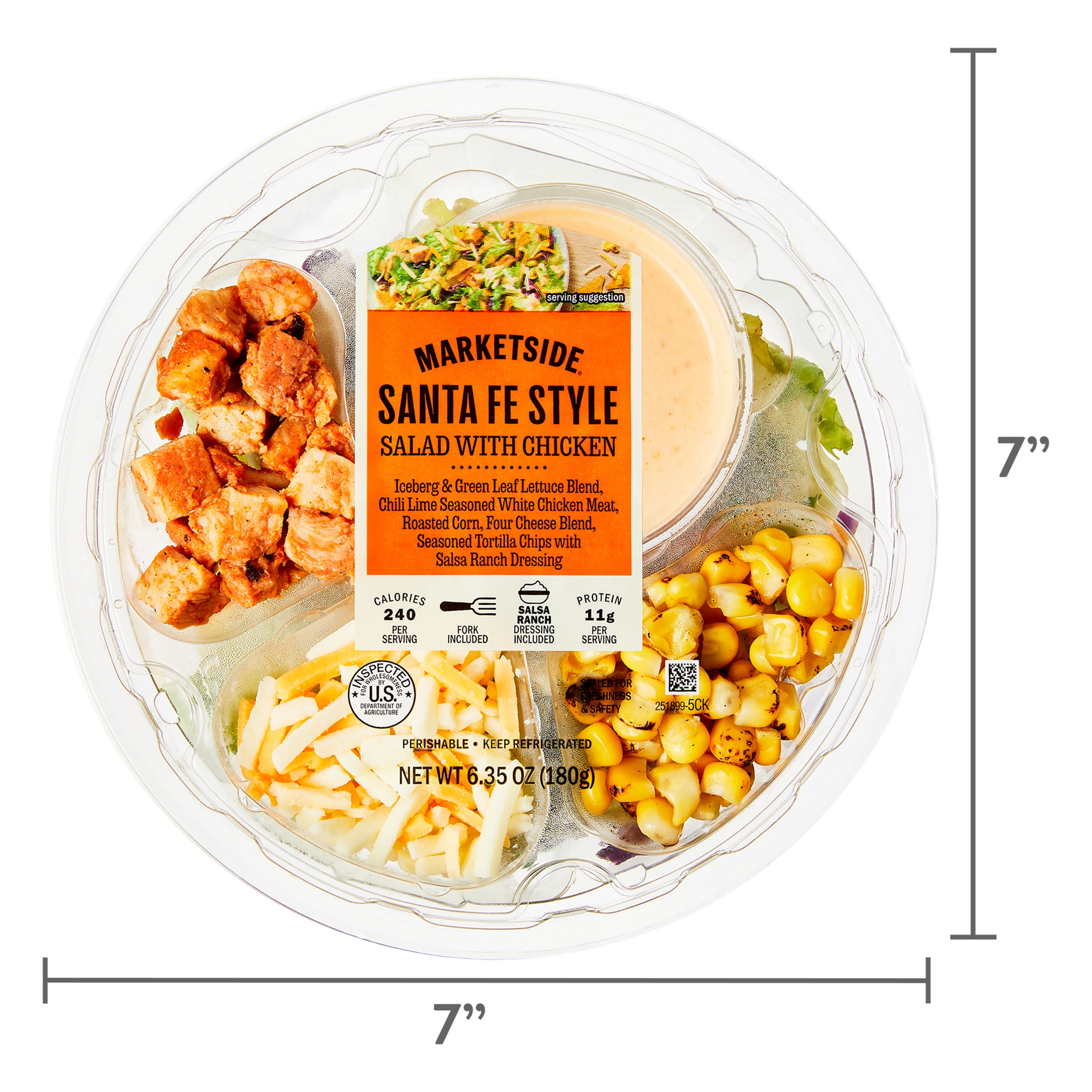 【ポイント10倍】 Marketside Santa Fe Style Salad with Chicken, 6.35 oz Bowl 乳液・ミルク