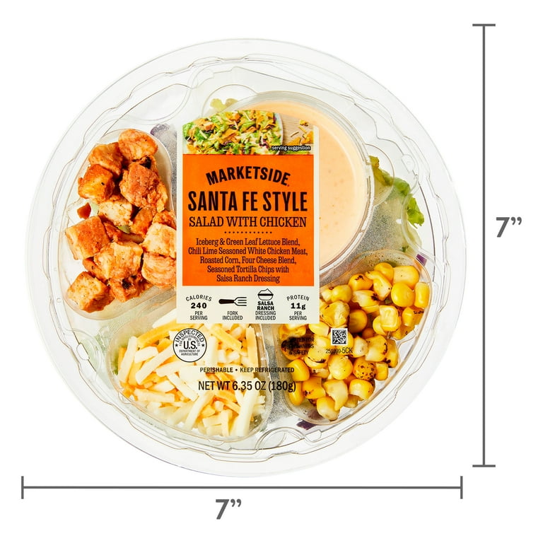 Marketside Santa Fe Style Salad with Chicken, 6.35 oz Bowl, Fresh