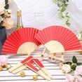 thumbnail image 3 of Abanicos plegables Yinkin Bamboo Handheld Craft para bodas, paquete de 24, 3 of 5
