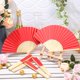 thumbnail image 3 of Abanicos plegables Yinkin Bamboo Handheld Craft para bodas, paquete de 24, 3 of 5