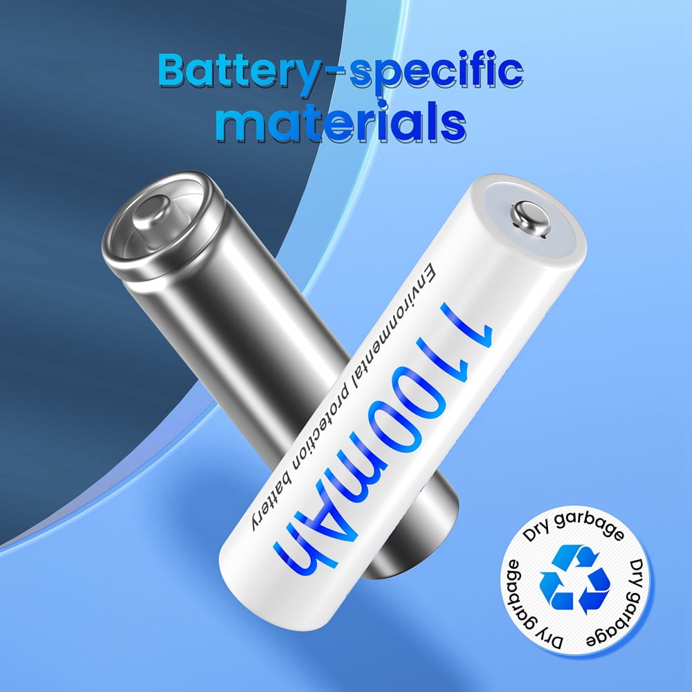 Palogreen AAA Rechargeable Battery 10-Pack 1.2V Ni-MH Triple A Batteries 1100mAh with Battery Case fot solar light