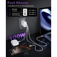 thumbnail image 4 of Bloque de carga Auorld USB C de 100 W con cable de 10 pies para MacBook Pro/Air, 4 of 7