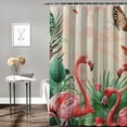 thumbnail image 2 of Orinice Pink Flamingo Shower Curtain Set, Sage Green Leaf with Red Mushroom Shower Curtain for Bathroom Tropical Banana Leaf Butterfly on Beige Shower Curtain with Hooks Bathroom Decor, 69x72, 2 of 7