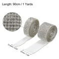 thumbnail image 2 of Unique Bargains 2 Roll 1 Yard 13.5/27mm Self Adhesive Crystal Rhinestone Ribbon for Crafts Project, White, 2 of 5