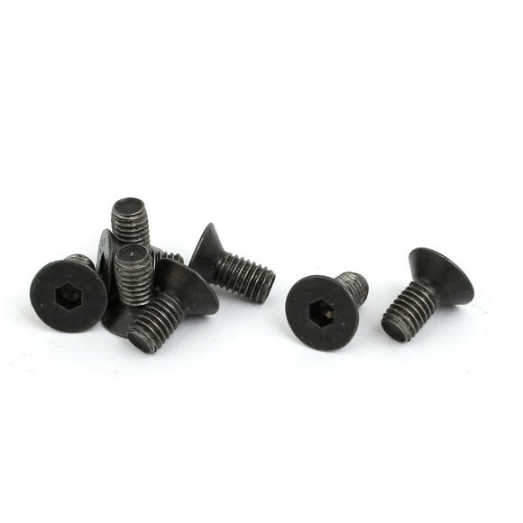 Unique Bargains 8pcs M5x10mm Flat Countersunk Head Hex Socket Left Hand Thread Bolt DIN7991