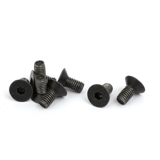 Unique Bargains 8pcs M5x10mm Flat Countersunk Head Hex Socket Left Hand Thread Bolt DIN7991