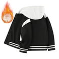 thumbnail image 4 of Varsity Jackets Fleece Lined Hooded Fake Two Piece Baseball Coat Snap Button Front Back To School Birthday Party Toddler Outerwear, 4 of 5