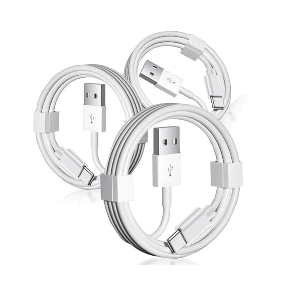 LujingZ 3 Pack 6FT Cable for iPhone 17 Air/16E 16 Plus 15 Pro Max,iPad Pro 13 12.9, iPad Air 5 4, iPad mini 6 USB A to USB Type C Charger,Samsung Galaxy Tab A7 A8 A9 S10+ S9 S8 Charging Data Cord