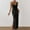 Black, variant on Womens Swimsuit Beach Cover Up Deep V Neck Sleeveless Hollow Out Hot Bikini Mesh Knit Long Dress Split Slim Cut Out Dress