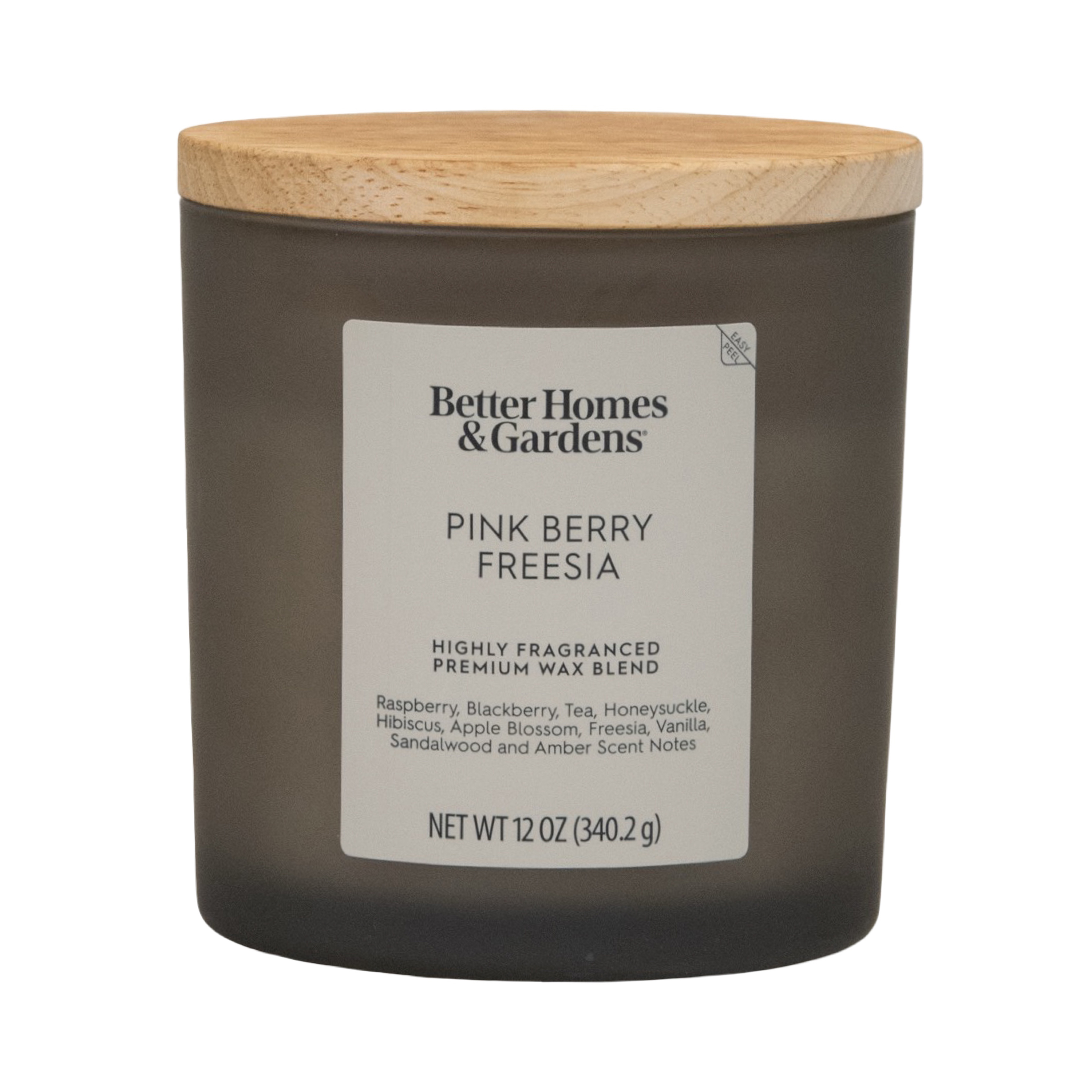 Better Homes & Gardens Pink Berry Freesia Scented 2-Wick Frosted Jar Candle 12oz.