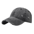 thumbnail image 1 of GDREDA Men Hat Wash To Do Old Hole Baseball Cap Outdoor Matching Personality Light Plate Solid Color Cap，Black, 1 of 2