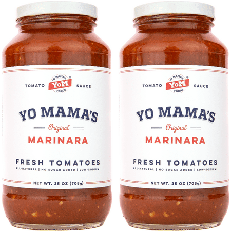 Yo Mama's Foods Marinara Magnifica Award-Winning Gourmet Pasta Sauce – (2) 25 oz Jars – No Sugar Added, Gluten Free, Preservative Free, Paleo Friendly, and Made with Whole, non-GMO (Best Ready Made Pasta Sauce Uk)