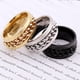 thumbnail image 3 of Anillo de cadena giratorio de acero de titanio, anillo de pareja de acero inoxidable, primera joyería, aspecto vanguardista, 3 of 5