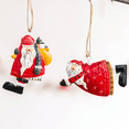 thumbnail image 3 of Handmade Painted Angel Santa Claus Snowman Iron Christmas Decors Hanging Pendants Xmas Tree Drop Ornaments Festival Supply Gifts, 3 of 5