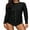 Solid Black, variant on Charmo Rash Guard for Women Zip Front Long Sleeve Rashguard Top Sun Protection Swim Shirt