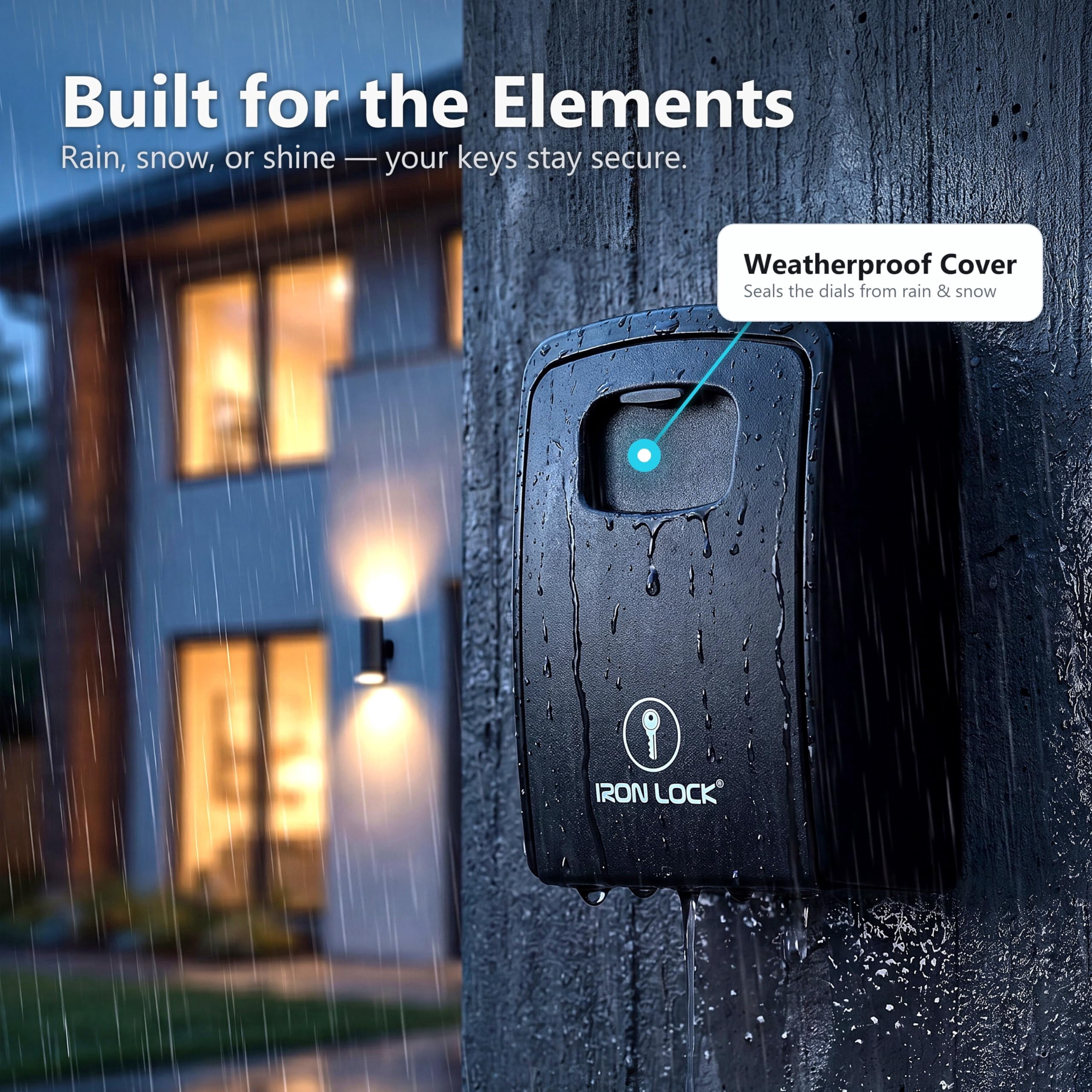 Iron Lock® Key Lock Box XXL Wall Mount – Waterproof Outdoor Key Safe with Heavy-Duty Metal Body & 4-Digit Combination – Lock Box for Keys Outside for Home, Rentals & Realtors Extra Large (Black, XXL)