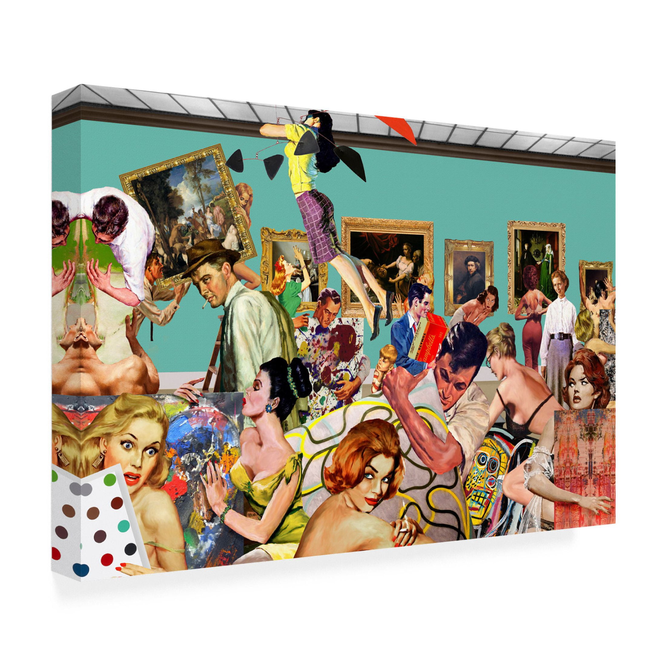 Canvas Wall Art - Barry Kite 'Art Lovers' Wall Art for Living Room, Bedroom, or Office Décor by Trademark Fine Art - 19 x 12 Inches