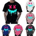 thumbnail image 4 of WREESH Halloween T-Shirts Summer Fashion Casual Men's Round Neck Printed T-Shirt Top Red, 4 of 5