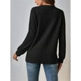 thumbnail image 6 of Womens Cardigan Sweater Long Sleeve Lightweights Open Front Curved Hem Ribbed Knit Cardigan Coat Black M, 6 of 9