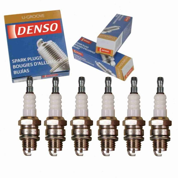 6 pc DENSO 6022 Standard U-Groove Spark Plugs for W20M-U Ignition Wire Secondary