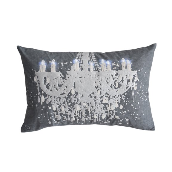 Lea Unlimited Silver Pendent Chandelier Illuminated Decorative Throw Pillow