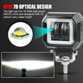 thumbnail image 6 of 2x 3inch LED Work Light Bar Red Halo DRL Spot Driving Fog Pods Offroad Truck SUV, 6 of 8