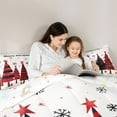 thumbnail image 4 of Manfei Graffiti Xmas Tree 7pcs Bedding Comforter Set,Merry Christmas Queen Bedding Sets,Red Black Ink Queen Sheet Sets For Girl Kids,Ultra Soft Home Decor Reversible, 4 of 8