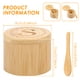 thumbnail image 2 of Austok - Juego de 2 saleros de bambú con tapa magnética, saleros y pimenteros de bambú con cuchara, práctico recipiente para sal y especias, con marcado transparente, para el hogar, 2 of 8