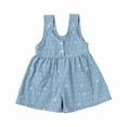 thumbnail image 2 of Ruyang Girls Wide Leg Denim Overalls Cute Bow Polka Dot Shorts Summer Adjustable Strap Y2K&nbsp;Streetwear&nbsp;Denim Shortalls, 2 of 7