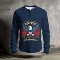 thumbnail image 6 of Usa 250th Anniversary Merchandise, 4th of July Shirts for Men Patriotic Long Sleeve Tops Eagle Print Shirt Button Up Henley Pullover, 6 of 7