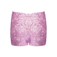 thumbnail image 5 of Miutii Kids Girls Sequins Dance Shorts Athletic Hip Hop Jazz Tap Performance Costume Tumbling Yoga Pink 120-140/12, 5 of 9
