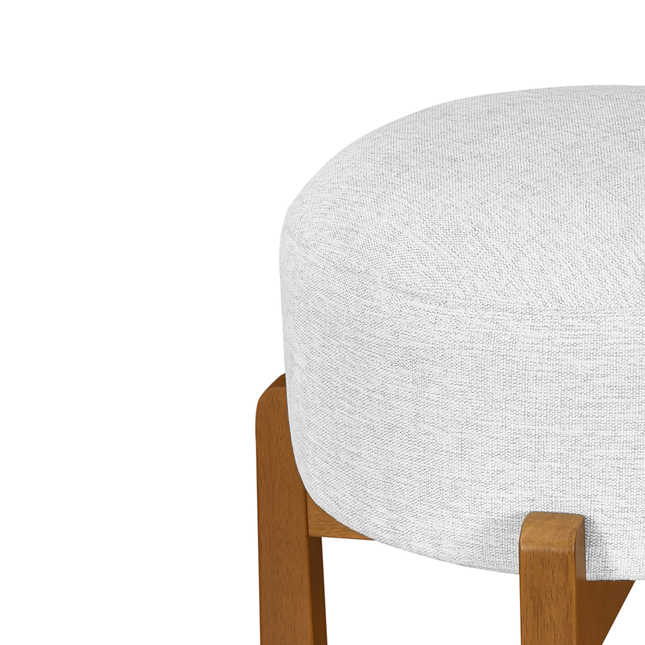 Christopher Knight Home Set of 2 Wooden Upholstered Bar Stools, Walnut Rubberwood Frame, Ivory Seat