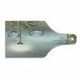 thumbnail image 1 of Industrial Cutting Board, Steampunk Style Antique Composition Brass Fastening Round Print, Decorative Tempered Glass Cutting and Serving Board, Wine Bottle Shape, Yellow Grey White, by Ambesonne, 1 of 1