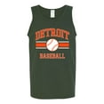 thumbnail image 2 of Wild Bobby City of Detroit Baseball Fantasy Fan Sports Men's Tank Top, Forest Green, Medium, 2 of 6